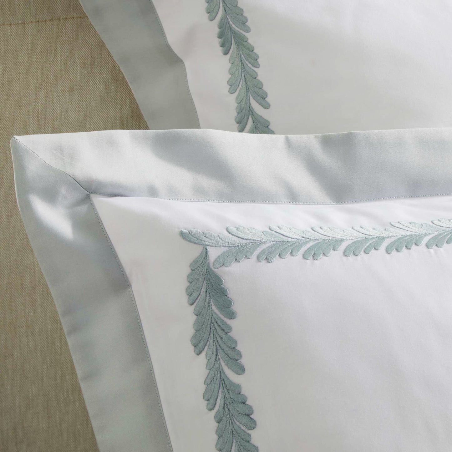 300TC Cotton Percale Sheet Set with Satin Border and Embroidery - Botero