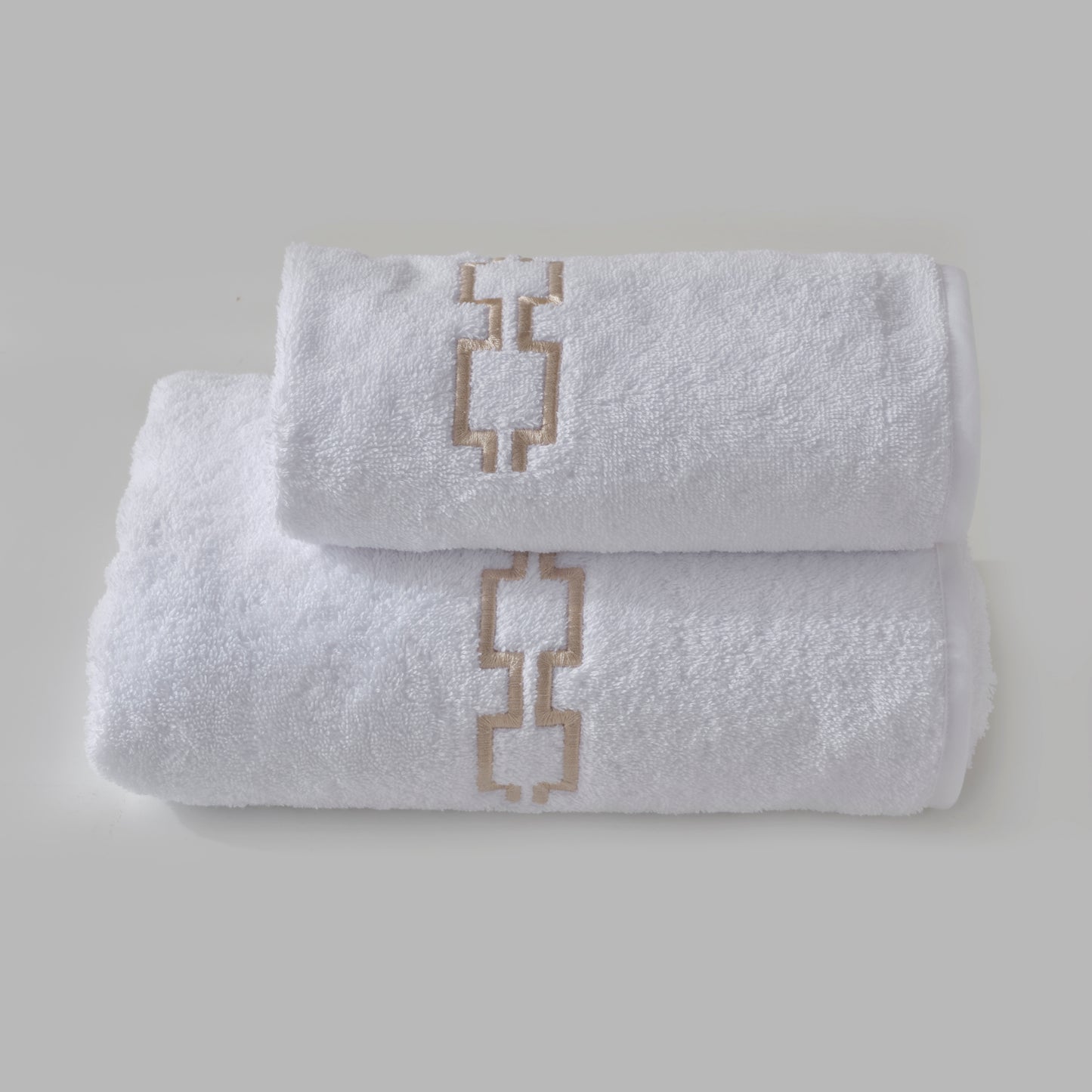 Coordinated Cotton Terry Towels with Embroidered Greek - Medicea