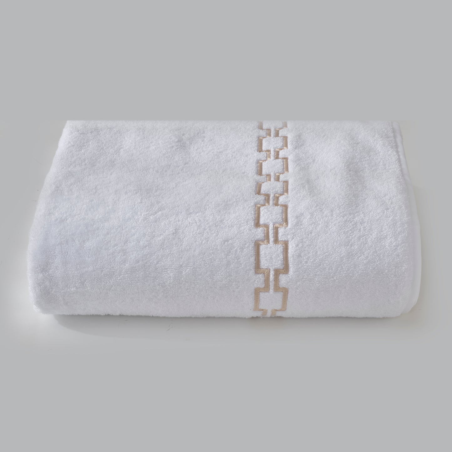 Coordinated Cotton Terry Towels with Embroidered Greek - Medicea