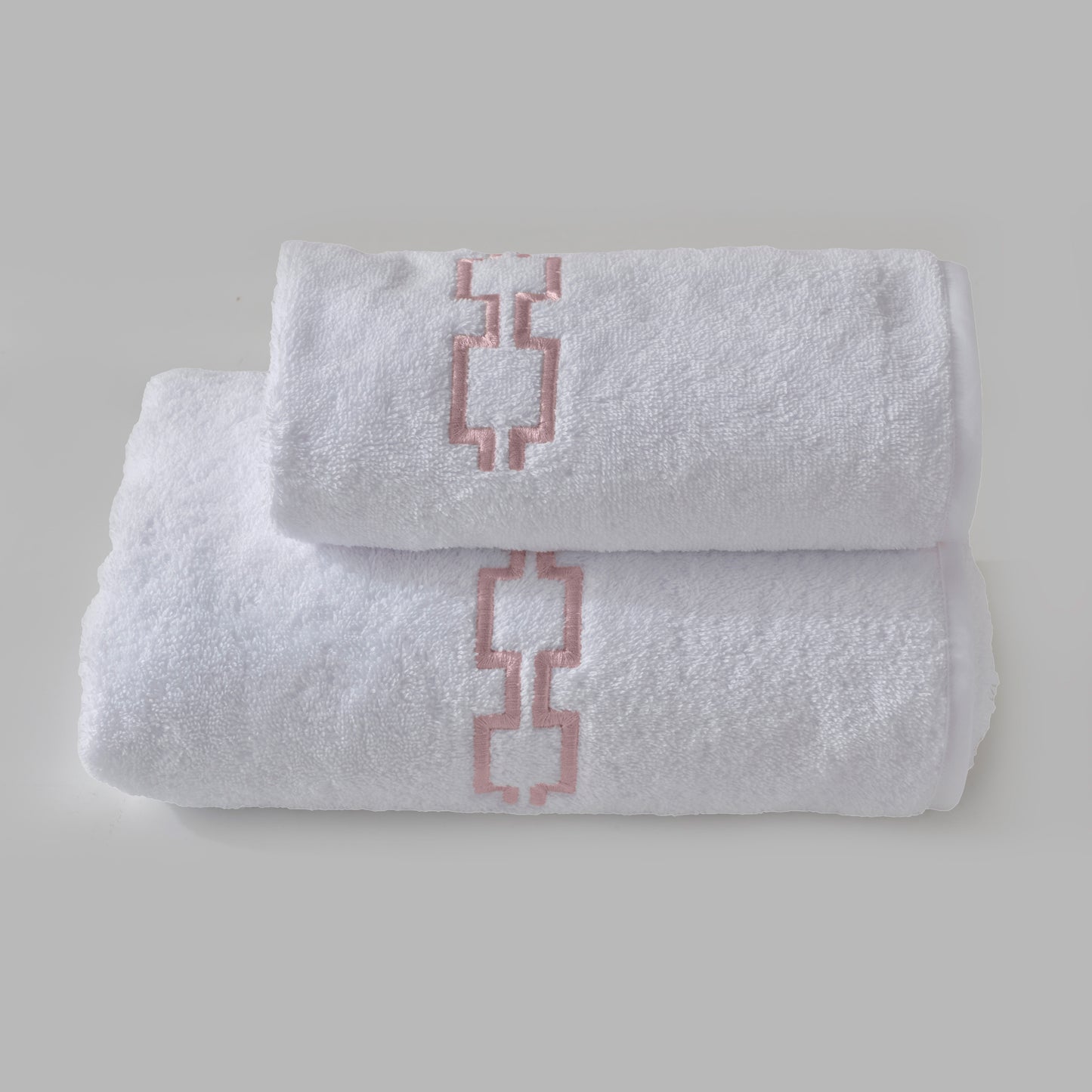 Coordinated Cotton Terry Towels with Embroidered Greek - Medicea