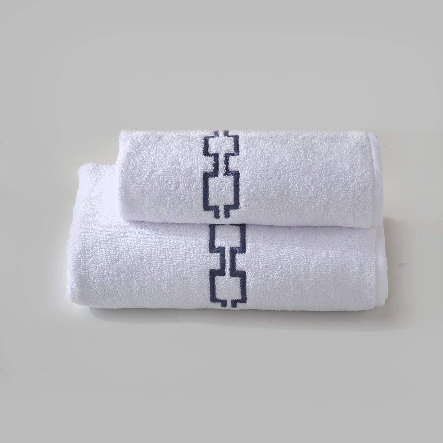 Coordinated Cotton Terry Towels with Embroidered Greek - Medicea