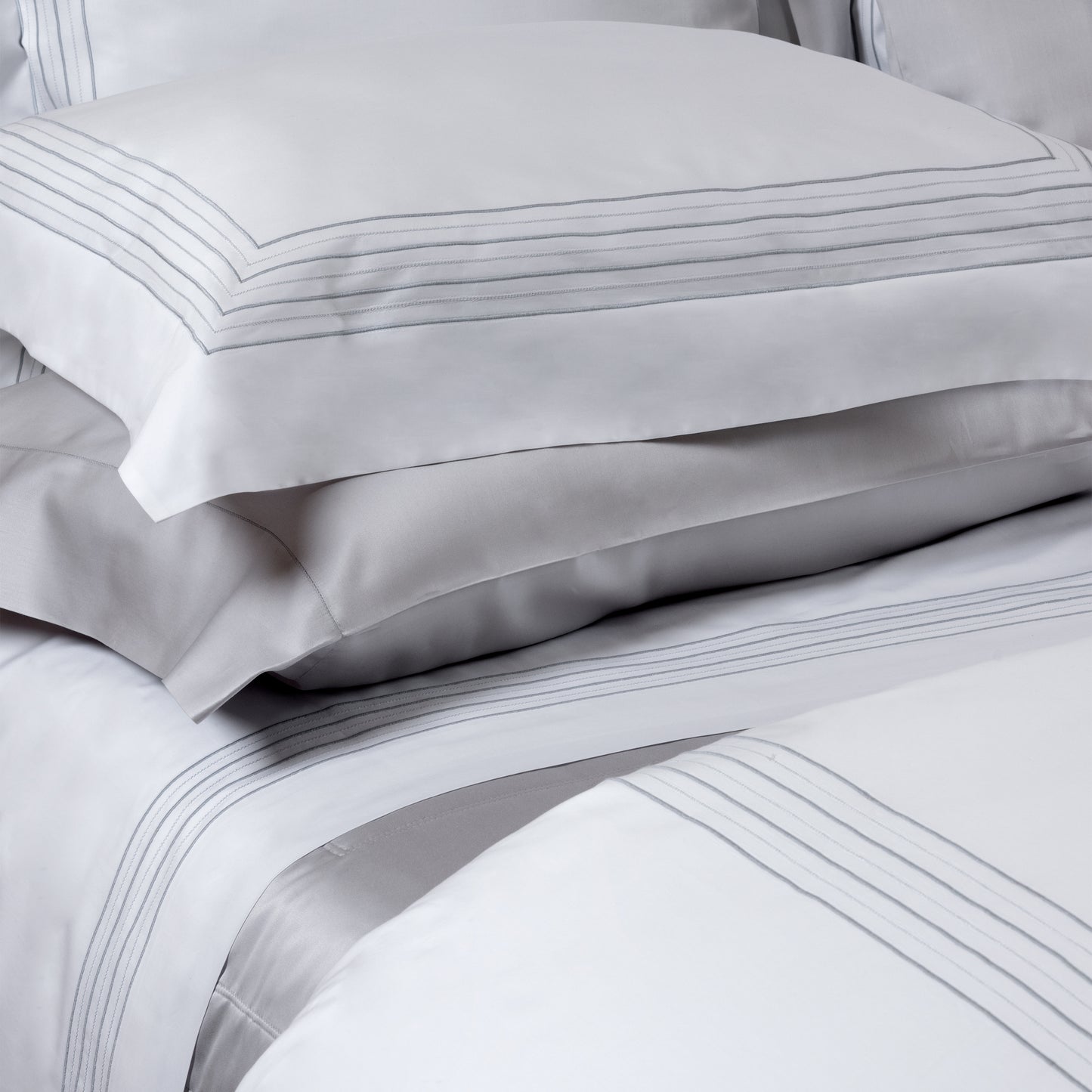 Duvet Cover Set in Cotton Satin 630TC Sea Island - Gubbio