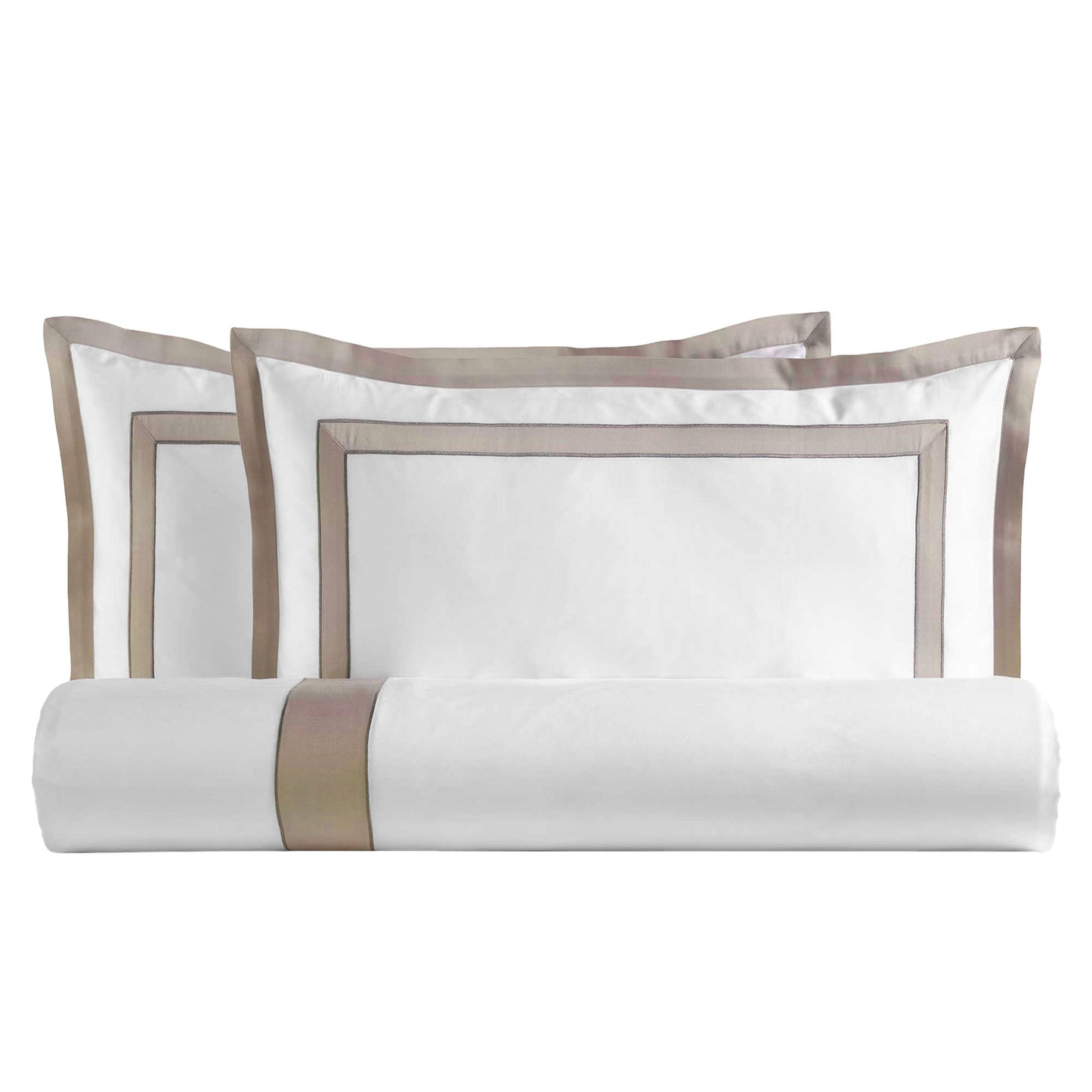 Duvet cover set in 600TC cotton satin with satin flounce and embroidery - Matiti