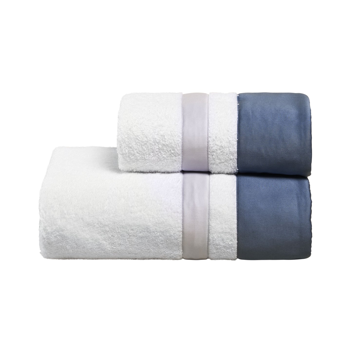 Pair of Cotton Terry and Cotton Satin Towels - Pure