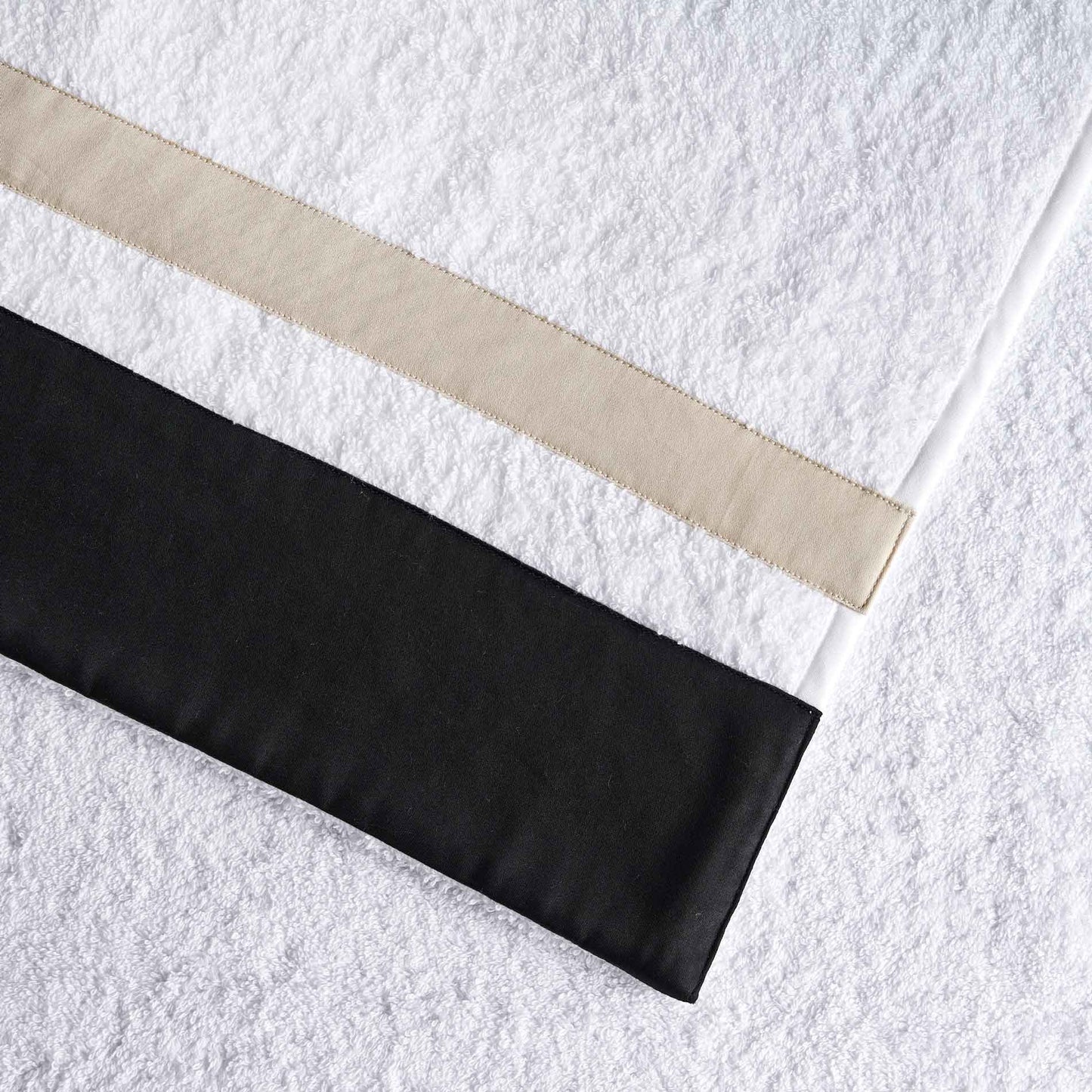 Pair of Cotton Terry and Cotton Satin Towels - Pure
