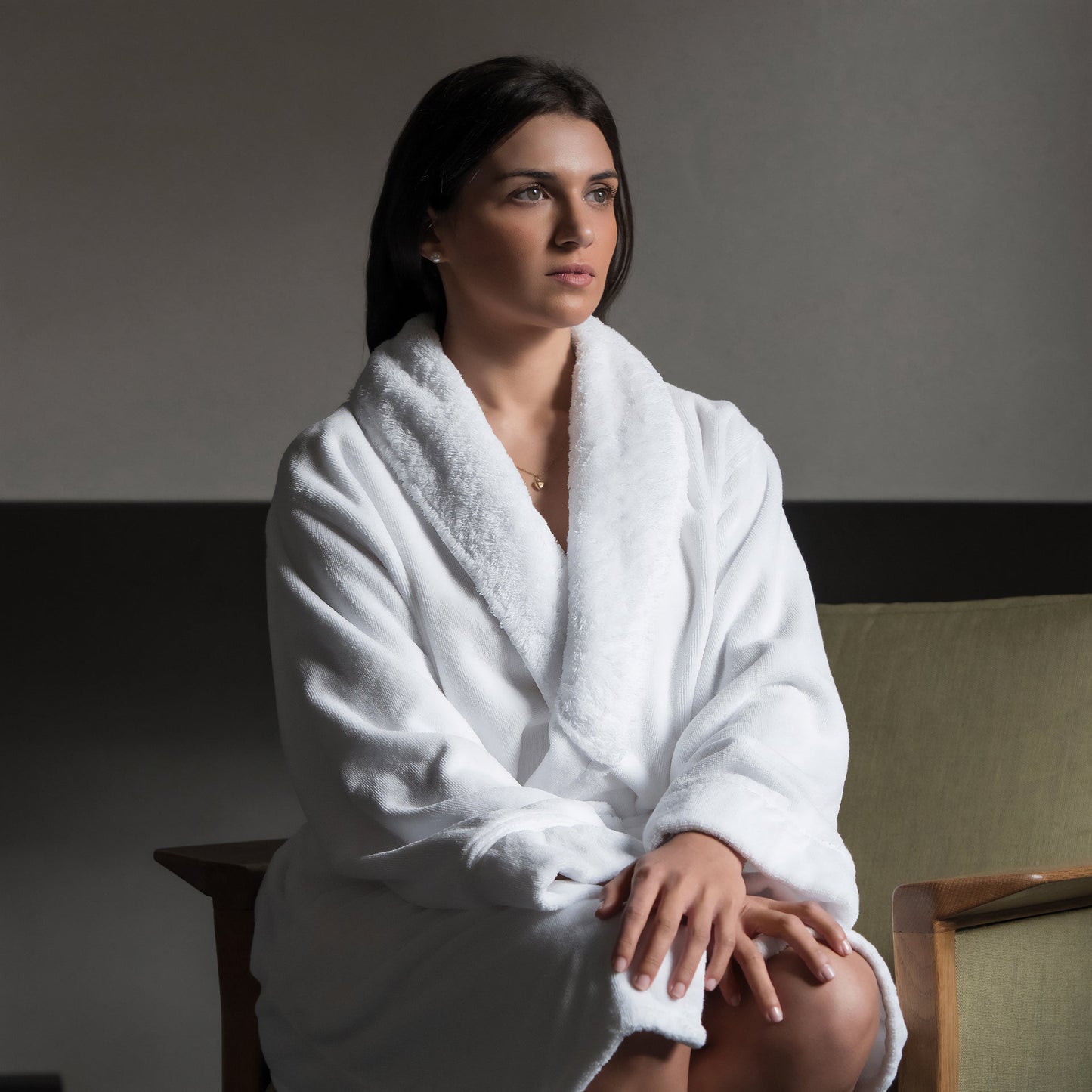 Pure Egyptian Cotton Terry Bathrobe with Shawl Collar - Egoist