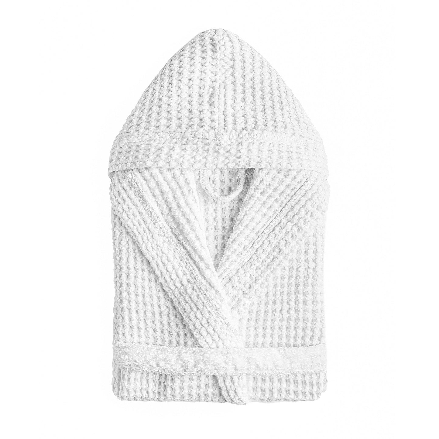 Pure Cotton Honeycomb Terry Bathrobe with Hood - Aura