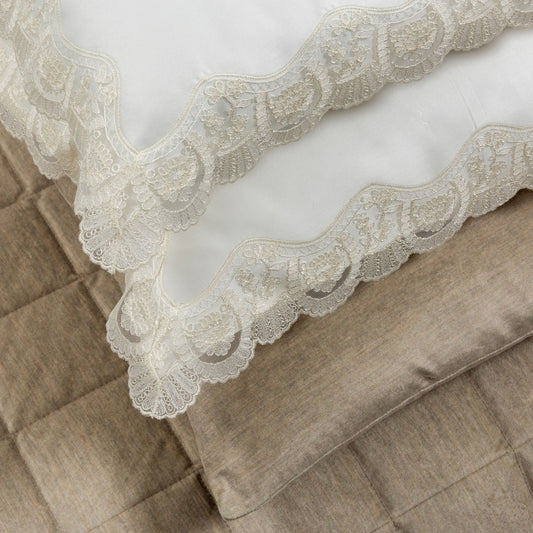 Federa in Raso di Cotone 300TC con Pizzo - Cleopatra