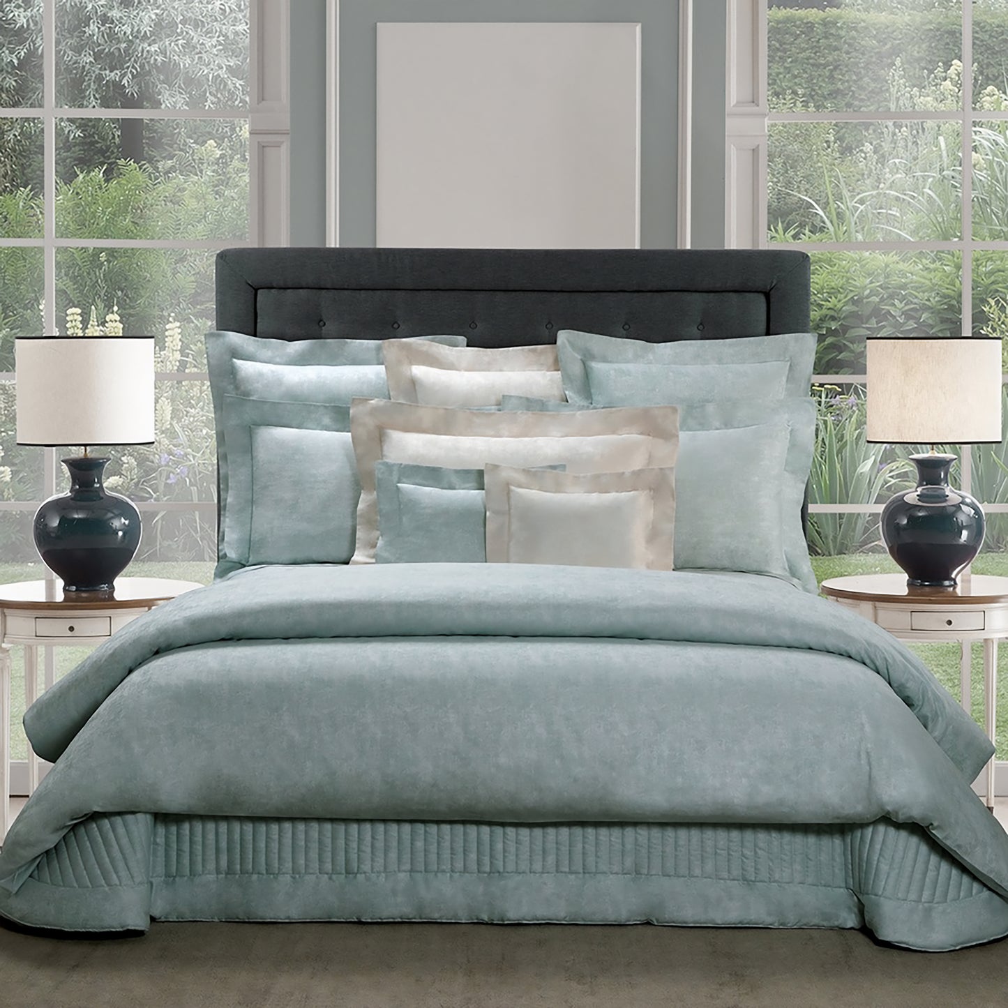 Duvet Cover Set in Cotton Satin Jacquard 300TC - Shades