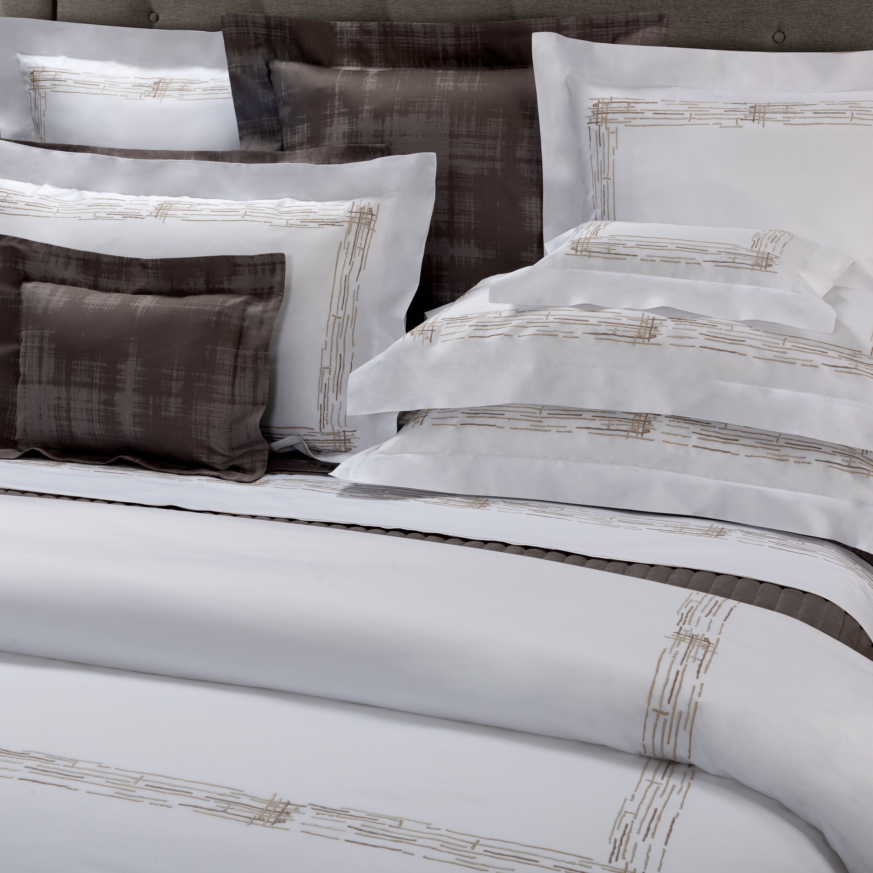 Set Copripiumino Matrimoniale 240x220 Cm - Raso Di Cotone 300TC, 2 Federe 50x75, Bianco Avorio - Foto 12