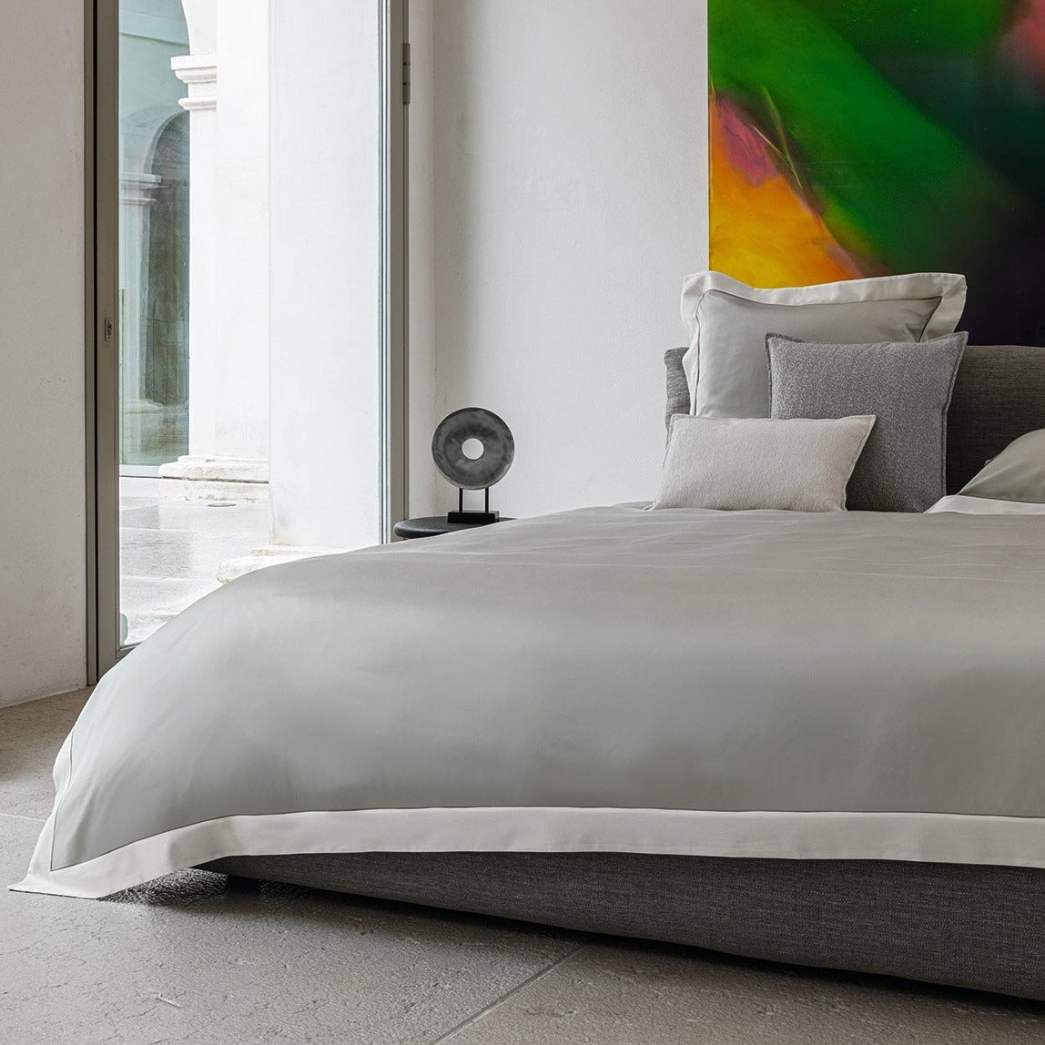 Sheet Set in 600TC Cotton Satin with Applied Border - Quadrilateral