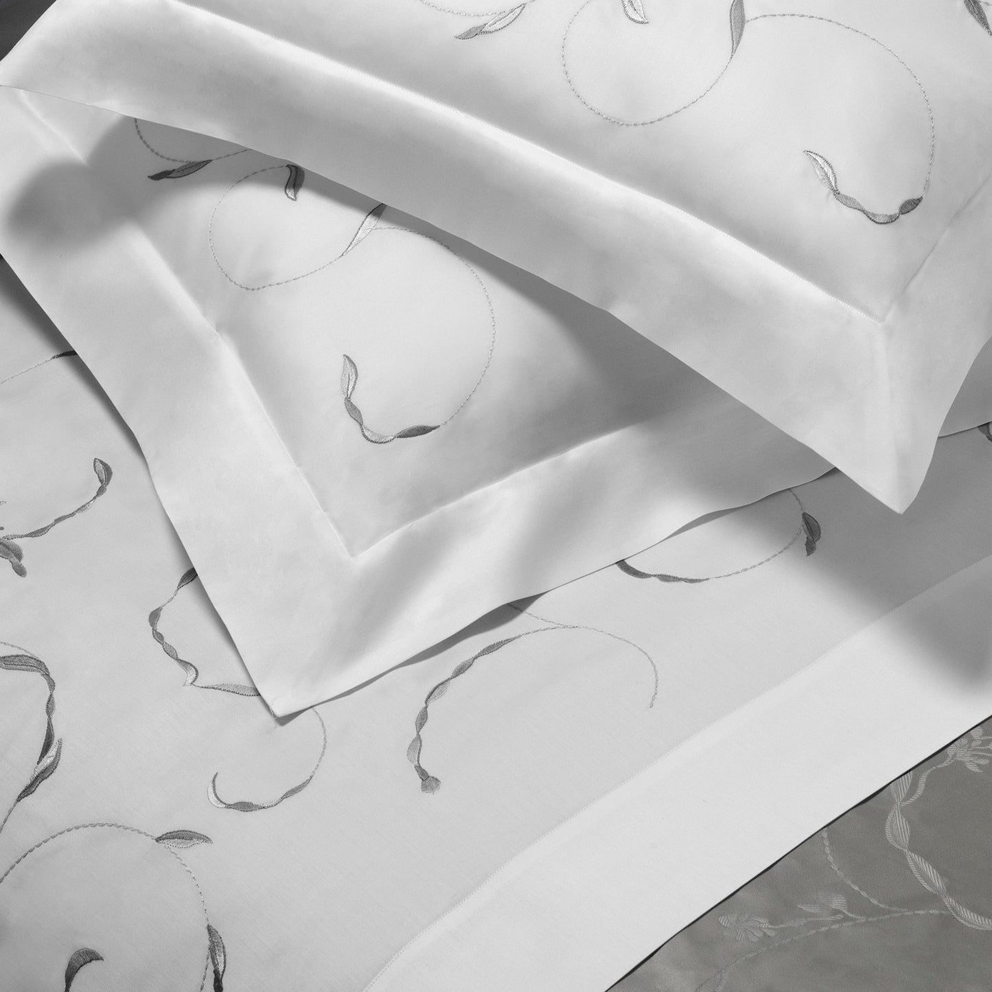 300TC Cotton Satin Duvet Cover Set with All Over Embroidery - Argentario