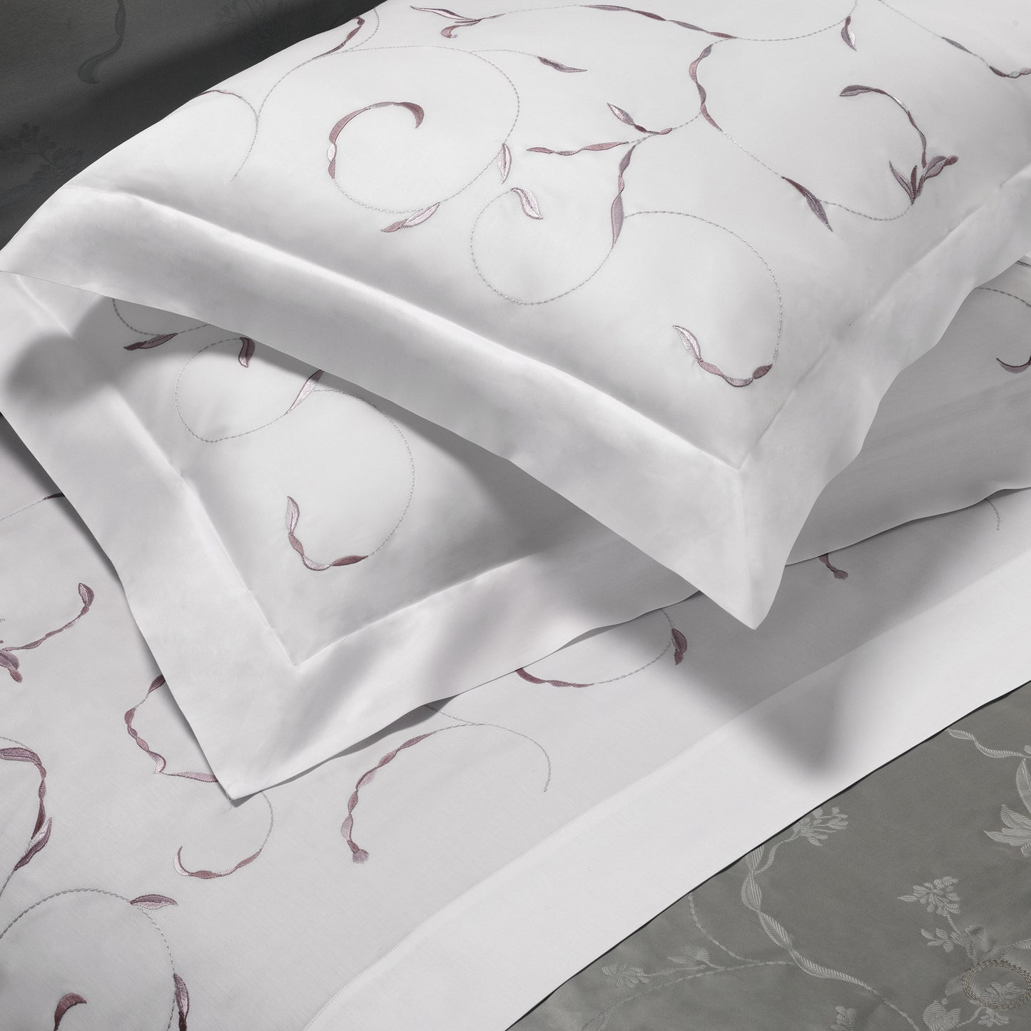 300TC Cotton Satin Sheet Set with All Over Embroidery - Argentario