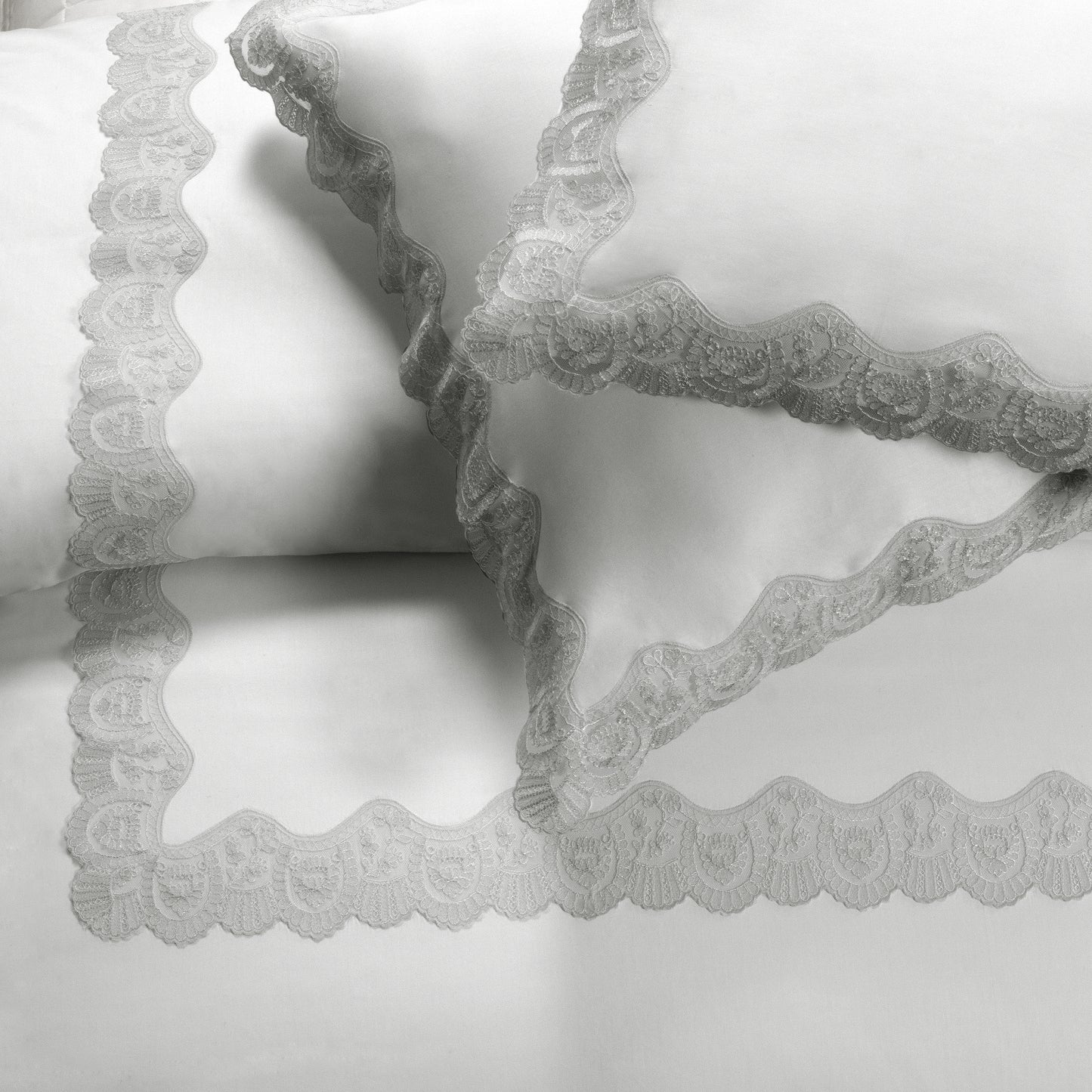 300TC Cotton Satin Duvet Cover Set with Lace - Cleopatra