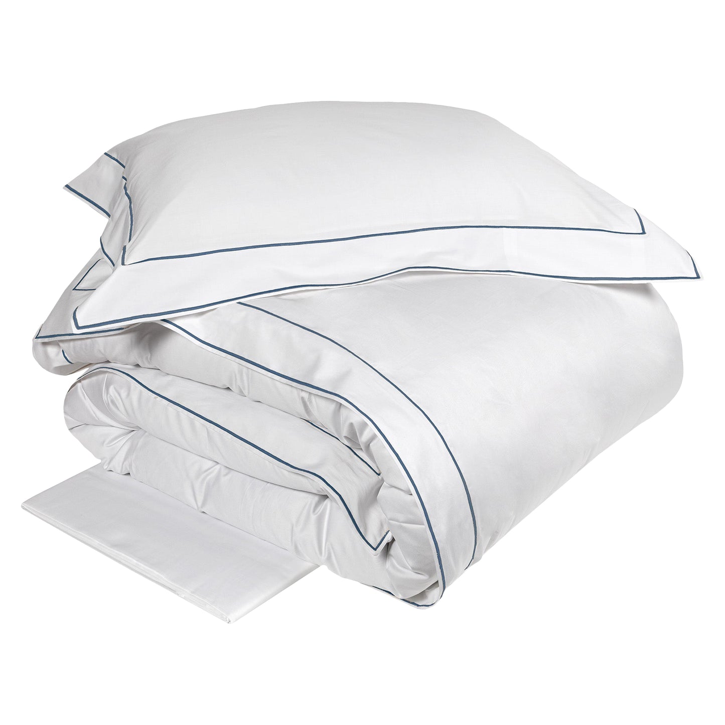 300TC Cotton Satin Duvet Cover Set with Double Cord - Island