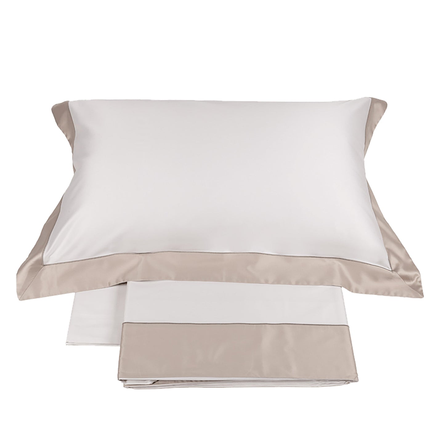 Sheet Set in 600TC Cotton Satin with Applied Border - Quadrilateral