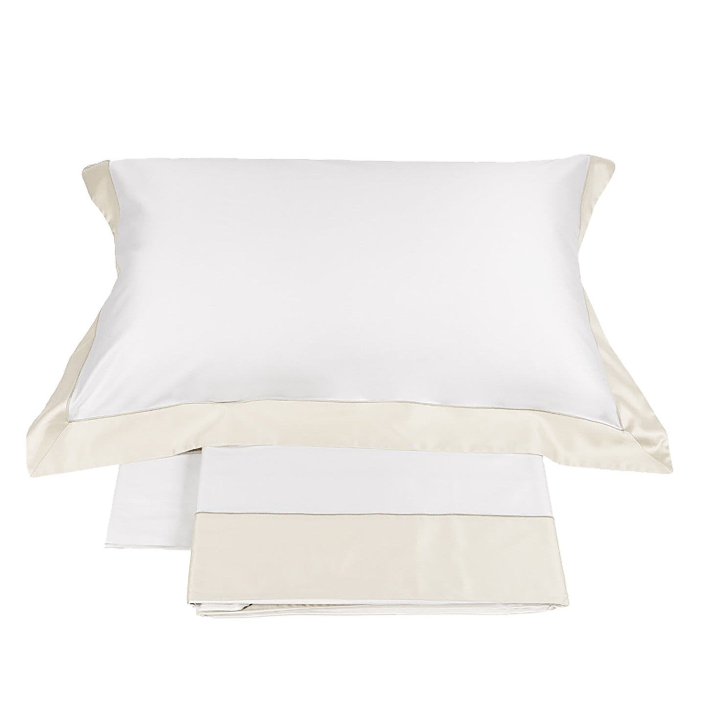 Sheet Set in 600TC Cotton Satin with Applied Border - Quadrilateral