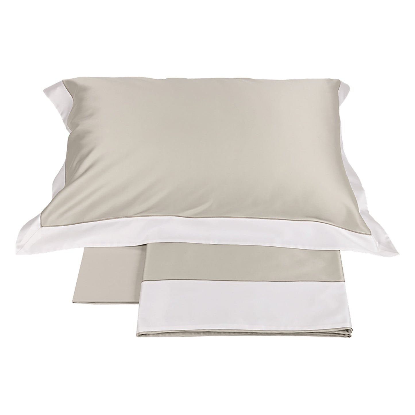 Sheet Set in 600TC Cotton Satin with Applied Border - Quadrilateral