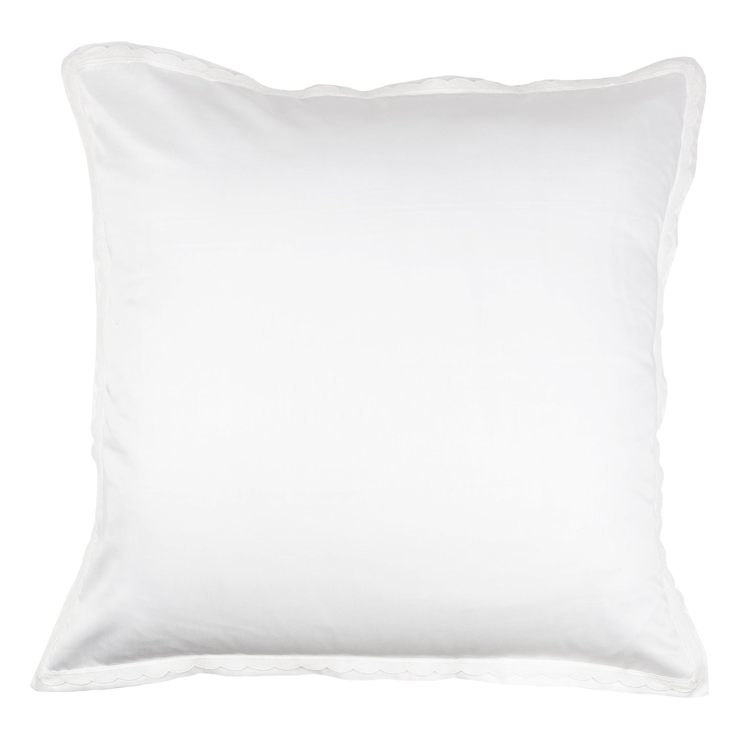 Pair of 300TC Cotton Satin Pillowcases with Scalloped Macrame - Castle