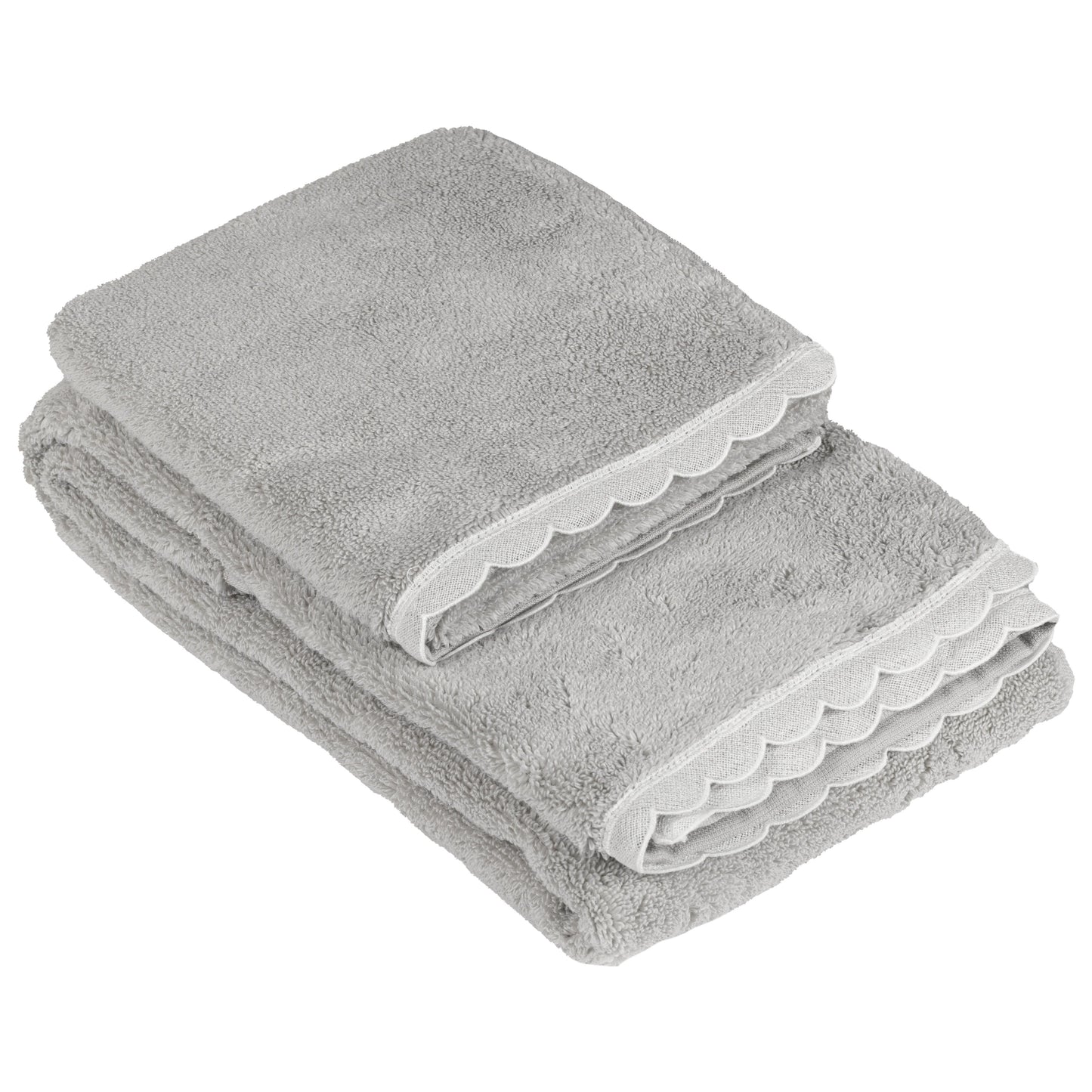 Pair of Cotton Terry with Scalloped Macrame - Castle