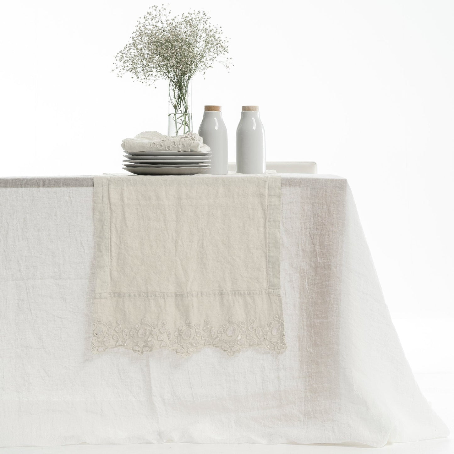 Runner in Puro Lino StoneWashed no Stiro - Cerchi Runner Fabbrica Del Lino Naturale