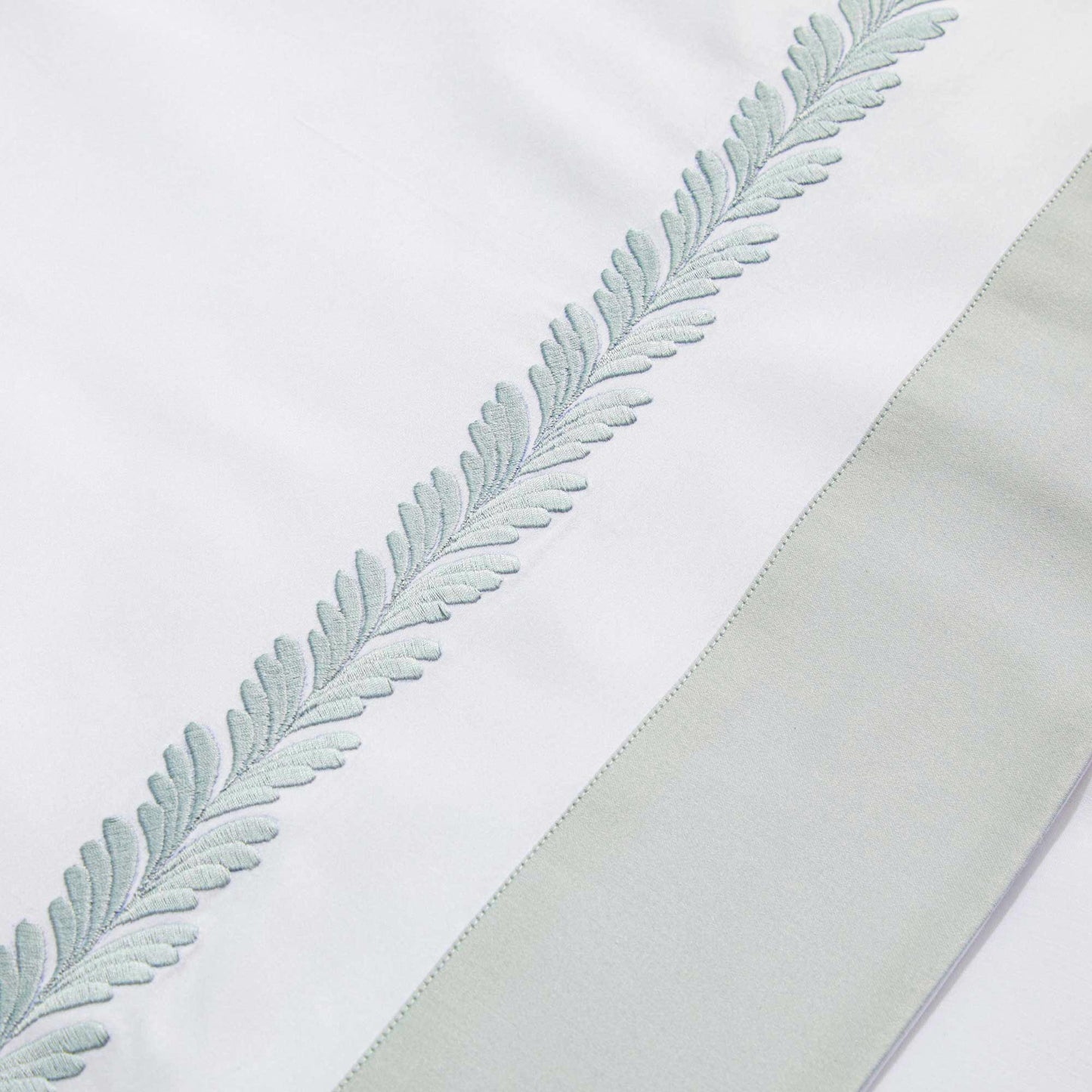 300TC Cotton Percale Sheet Set with Satin Border and Embroidery - Botero