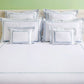 Duvet cover set in 300TC cotton percale with satin flounce and cotton embroidery - Botero