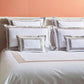 Duvet cover set in 400TC cotton percale with satin flounce and embroidery - Matiti