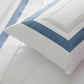 300TC Cotton Satin Sheet Set with Contrasting Applications - Pure