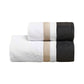 Coordinato Asciugamani in Spugna di Cotone con Applicazioni in Raso a Contrasto - Pure
