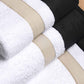 Coordinato Asciugamani in Spugna di Cotone con Applicazioni in Raso a Contrasto - Pure