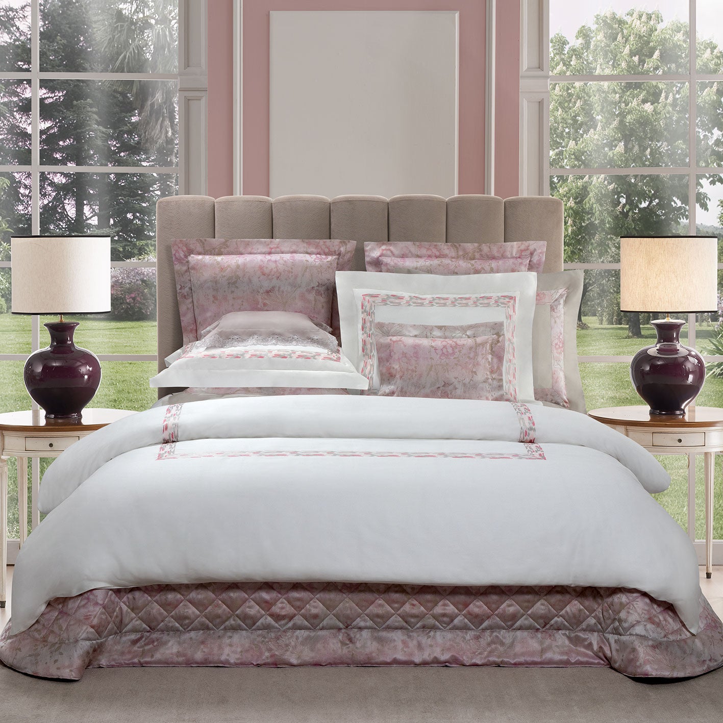 Embroidered 300TC Cotton Satin Duvet Cover Set - Affresco