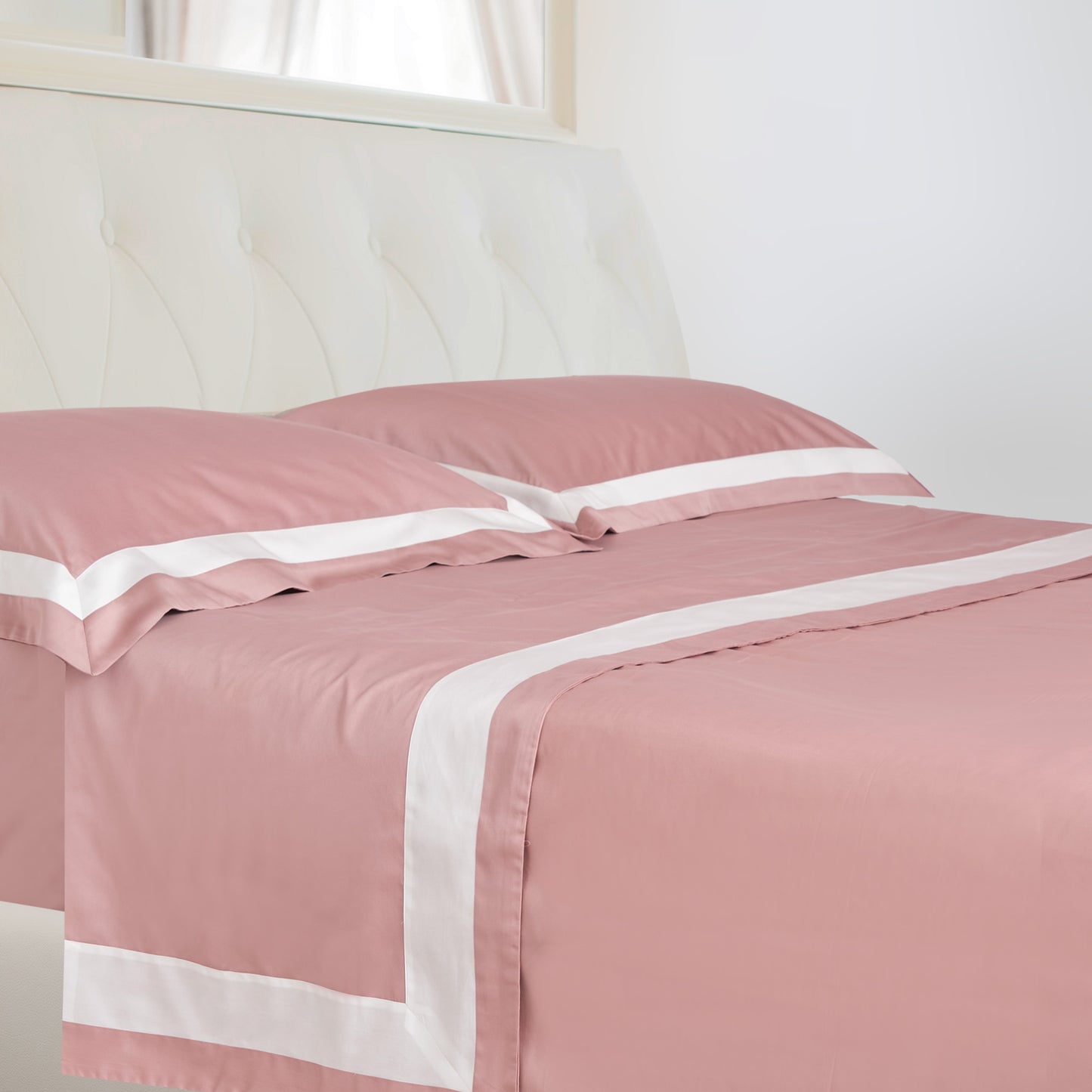 300TC Cotton Satin Sheet Set with Contrasting Border - Arch