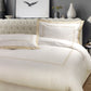 Duvet cover set in 600TC Cotton Satin with Embroidered Greek - Medicea