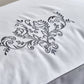 Duvet Cover Set in 300TC Cotton Satin with Embroidered Arabesque - Serenissima